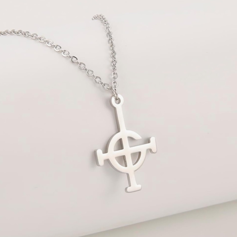 Gold plated Stainless Steel Stamped Cross Pendant Necklace